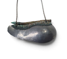 Load image into Gallery viewer, Necklace - Beachcombed Nail & Oxidised Silver necklace
