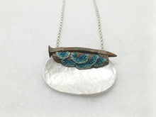 Load image into Gallery viewer, Mudlarked nail & silver necklace