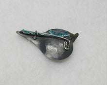 Load image into Gallery viewer, Brooch - Mudlarked nail & oxidised silver brooch