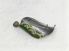 Load image into Gallery viewer, Mudlarked Nail & Oxidised Silver brooch