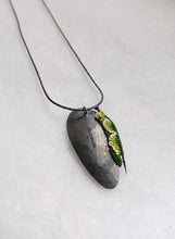 Load image into Gallery viewer, Mudlarked Pin &amp; Oxidised Silver necklace
