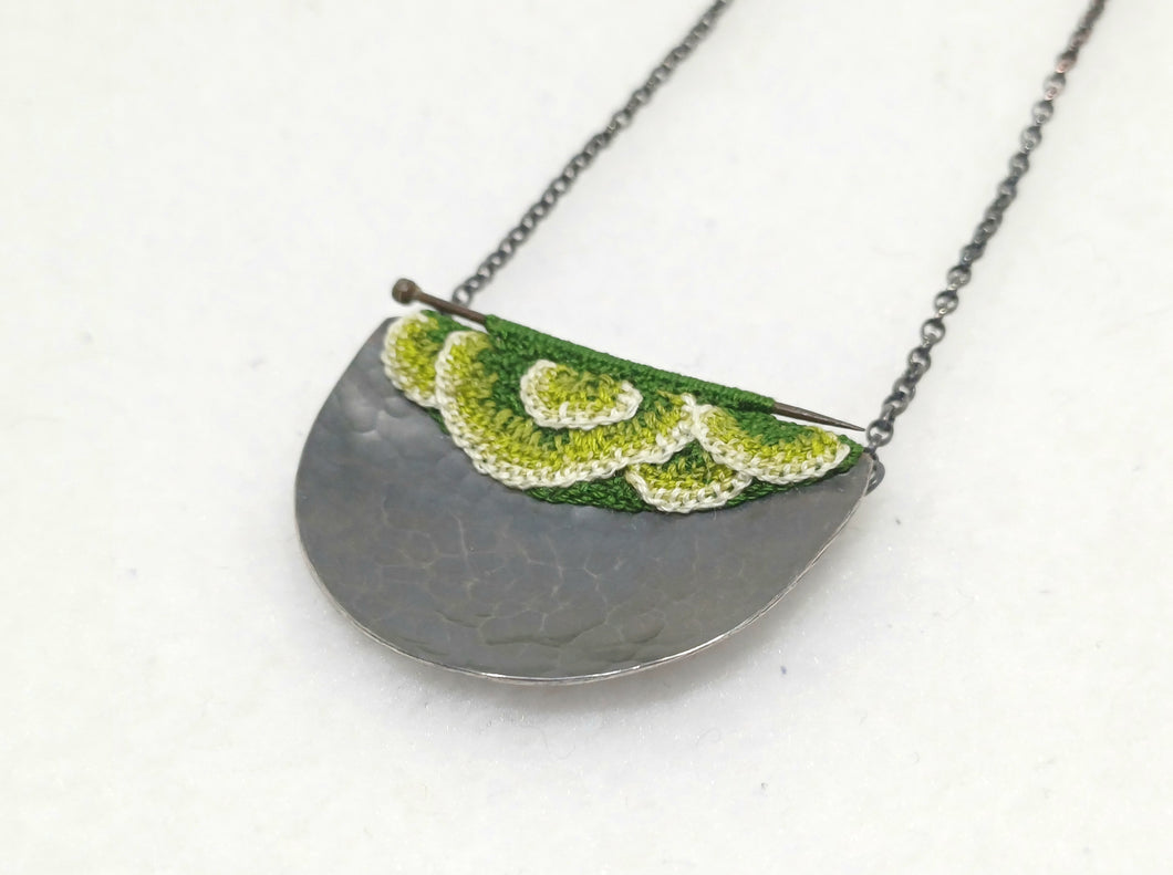 Mudlarked Pin & Oxidised Silver necklace