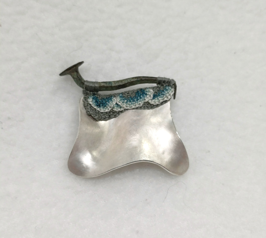 Mudlarked nail & Silver brooch