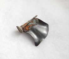 Load image into Gallery viewer, Mudlarked Nail &amp; Oxidised Silver brooch
