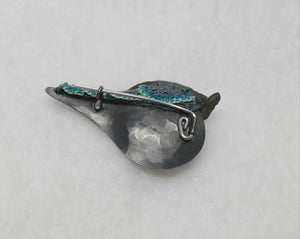 Mudlarked nail & oxidisedsilver brooch
