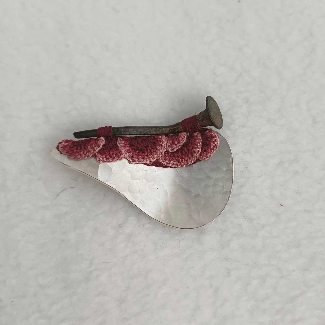 Mudlarked Nail & Silver brooch