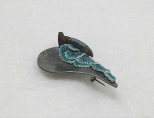 Mudlarked nail & oxidisedsilver brooch