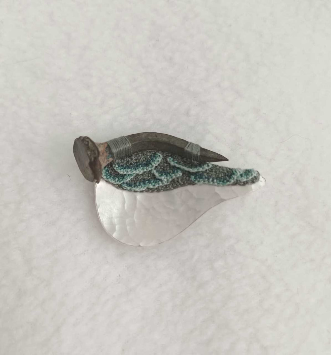 Mudlarked Nail & Silver brooch