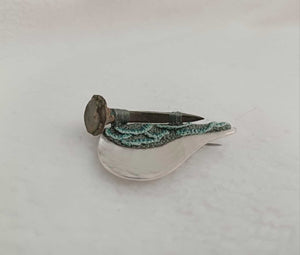 Mudlarked Nail & Silver brooch