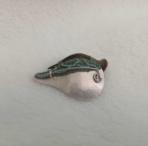Mudlarked Nail & Silver brooch