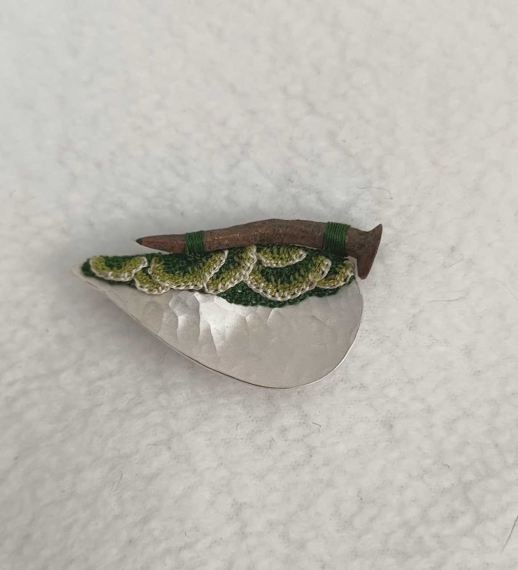 Mudlarked Nail & Silver brooch