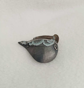 Mudlarked Nail & Silver brooch