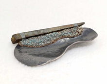 Load image into Gallery viewer, Mudlarked Nail &amp; Oxidised Silver Brooch
