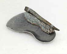 Load image into Gallery viewer, Mudlarked Nail &amp; Oxidised Silver Brooch
